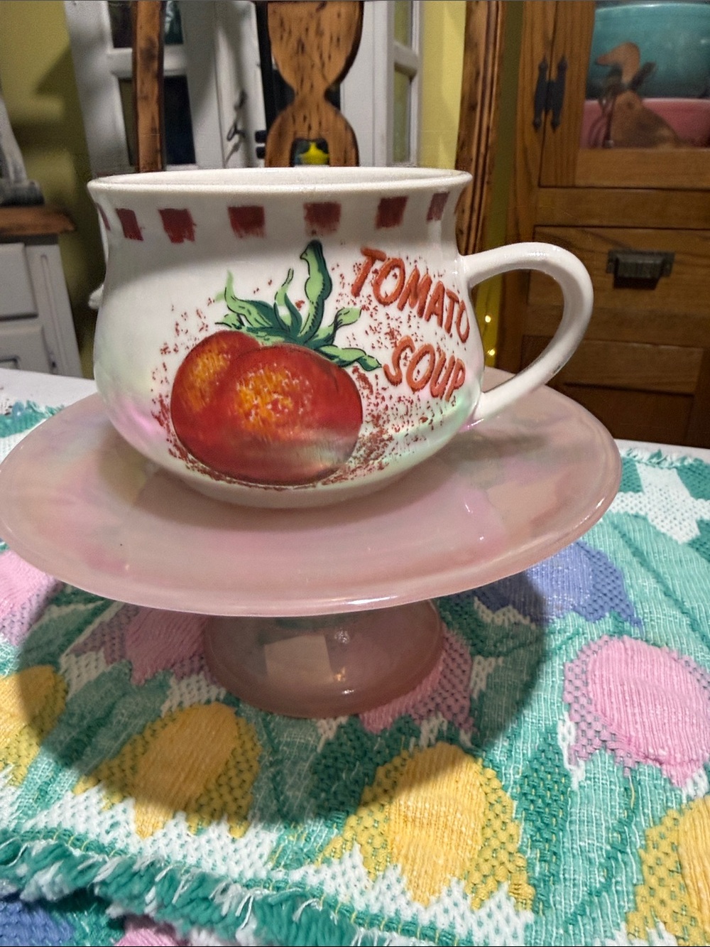 Tomato Soup painted stoneware Soup Mug